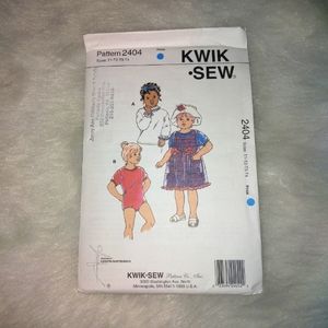 Kwik Sew 2404 Toddlers' Jumper, top, and bodysuit Size T1-T2-T3-T4